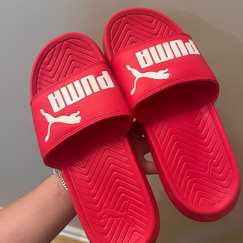 PUMA Bold Red Padded Slides